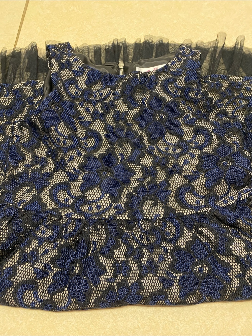 Justice Blue and Black Lace Party Dress with Tulle Hem - Picture 9 of 9